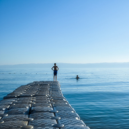 Dead Sea scenery in Jordanの写真素材