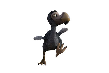 Funny cartoon character vulture baby isolated on a white background. 3d figure, clip art as a...