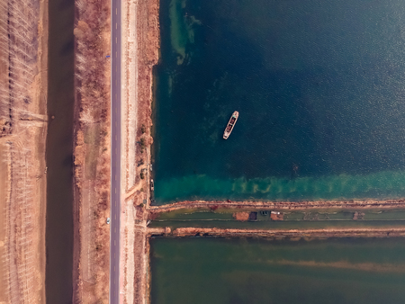 Aerial view of lake