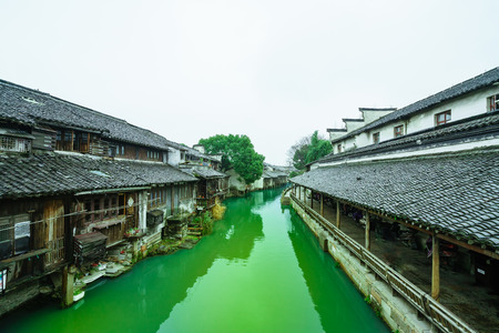 Landscape view of an ancient town in Chinaのeditorial素材
