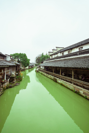 Landscape view of an ancient town in Chinaのeditorial素材