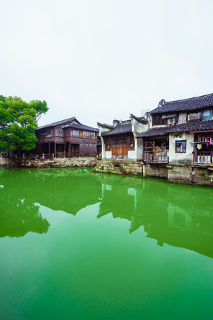 Landscape view of an ancient town in Chinaのeditorial素材