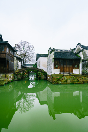 Landscape view of an ancient town in Chinaの写真素材