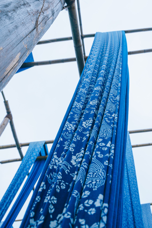 Batik cloth dry in the sunの写真素材
