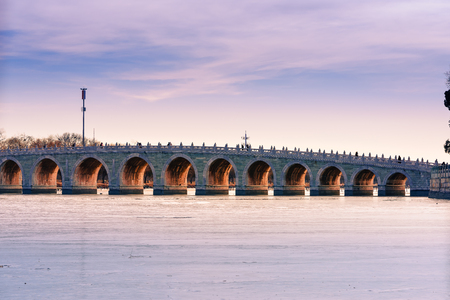 seventeen arch bridge in Summer Palaceのeditorial素材