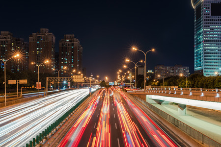 Urban night trafficのeditorial素材