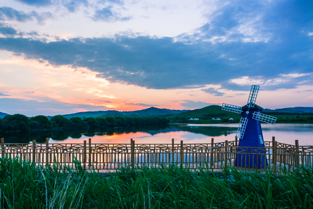 Hongsong Lake sceneryの写真素材