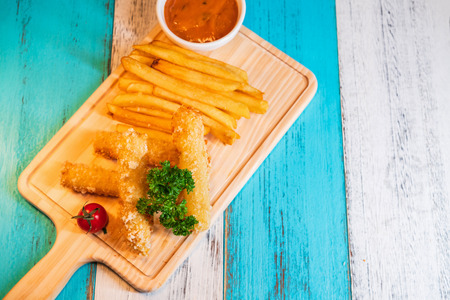 Western food of fried cheese sticksの写真素材