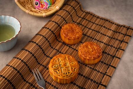 Chinese traditional festival Mid-Autumn Festival -delicious mooncakesの写真素材
