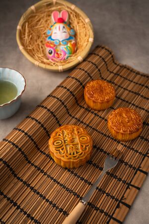 Chinese traditional festival Mid-Autumn Festival - delicious mooncakesの写真素材