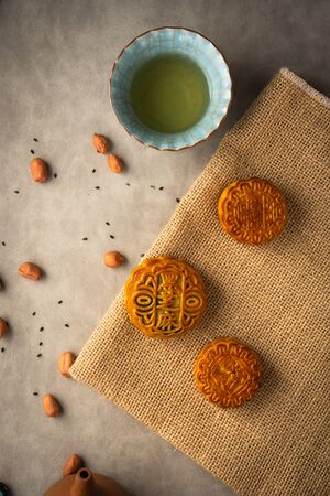 Chinese traditional festival Mid-Autumn Festival - delicious mooncakesの写真素材