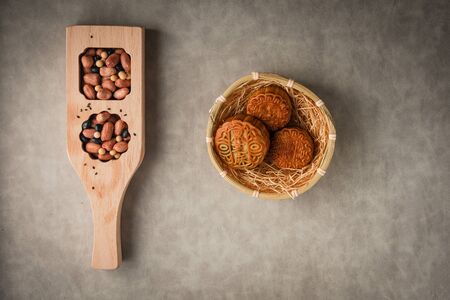 Chinese traditional festival Mid-Autumn Festival- delicious mooncakesの写真素材