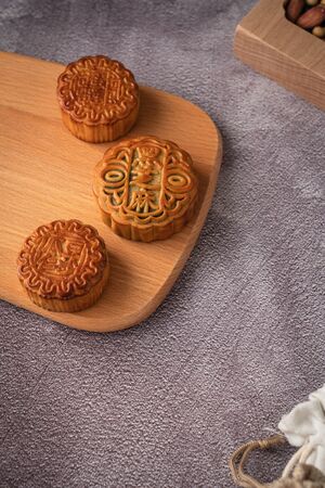 Chinese traditional festival Mid-Autumn Festival- delicious mooncakesの写真素材