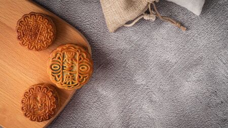 Chinese traditional festival Mid-Autumn Festival- delicious mooncakesの写真素材
