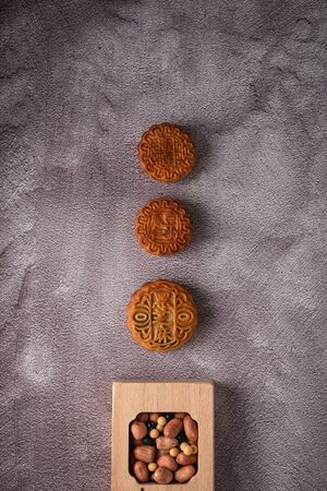 Chinese traditional festival Mid-Autumn Festival- delicious mooncakesの写真素材