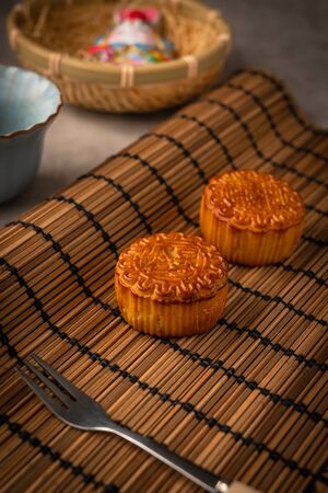 Chinese traditional festival Mid-Autumn Festival -delicious mooncakesの写真素材