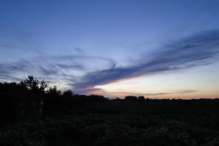 the sun went down the horizonの写真素材