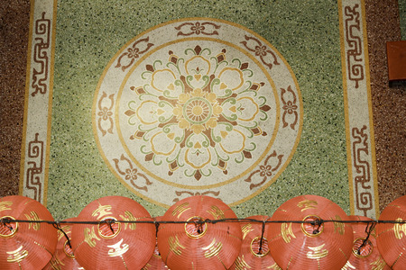 The lamp is decorated Chinese temple in Chinatown. Colorful when seen at night.