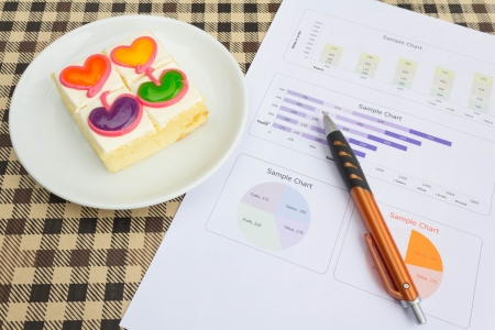 colorful sweet heart  coffee cake for healthy の写真素材