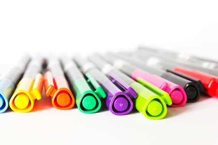 Photo of Colors Marker Pens Isolated on White Background