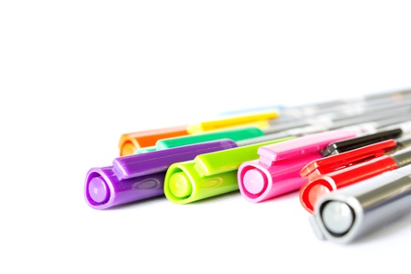 Photo of Colors Marker Pens Isolated on White Background