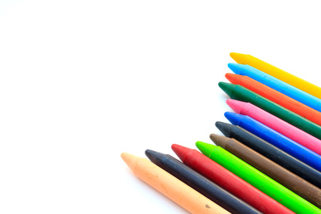 Photo of wax crayons isolated on white の写真素材