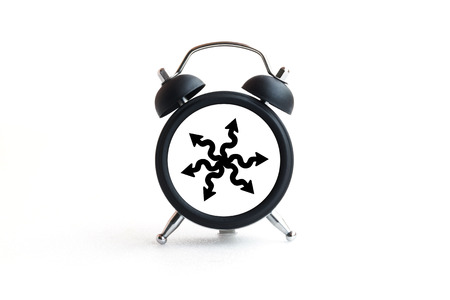 Alarm clock isolated on whiteの写真素材