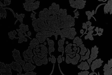   Pattern of gray flowers On a black background textureの写真素材