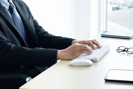 Portrait of young asian business idea for business finance concept.