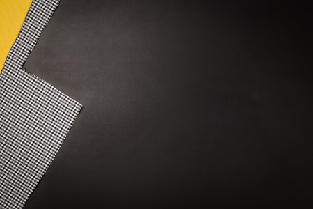 Background with sewing and knitting tools and accesories. Set for needlework placed on flax fabric. Image taken from above, top view. A lot of copyspace.の写真素材