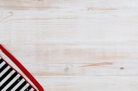 Concept image of sewing accessories. Image taken from above, top view. Background for creative fashion blog, concept or advertising.の写真素材