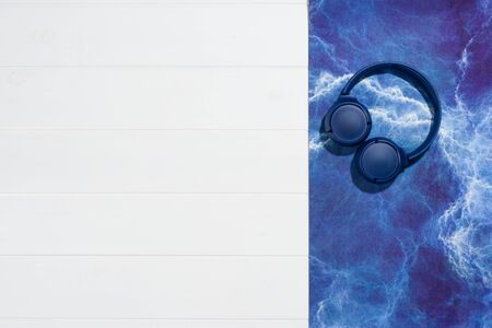 Sport fitness lay flat accessories background, top view, copy space