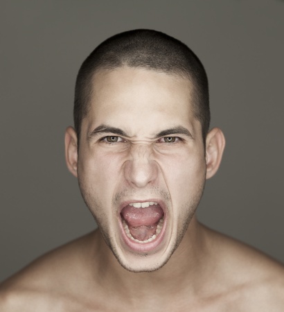 Young man's faceの写真素材