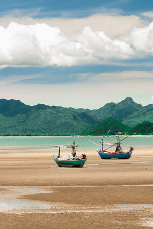 Wooden fishing boat on the beach.の写真素材