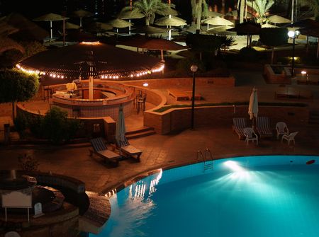 Pool by nightの写真素材