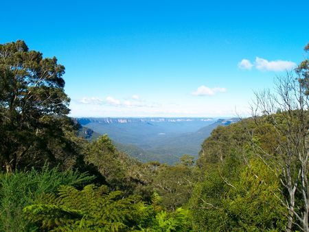 Beautiful view in the blue mountains, Katoomba, Australiaの写真素材
