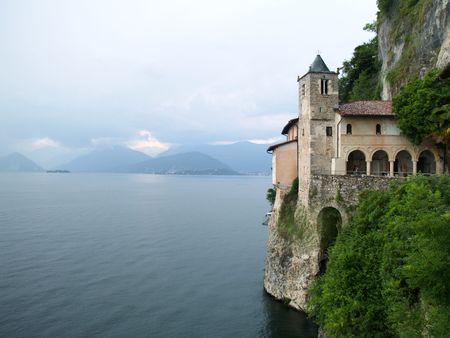 View at the monastery of Santa Caterina at Lago Maggioreの写真素材