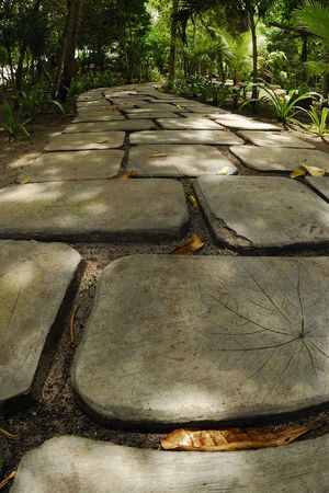 walkway of stone slabの写真素材