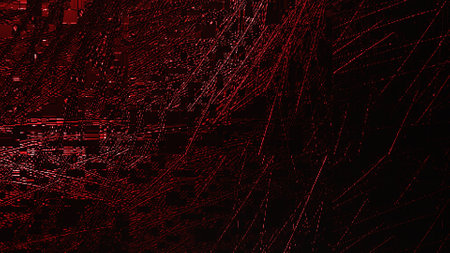 Wall texture with scratches and red lines on black background.の写真素材