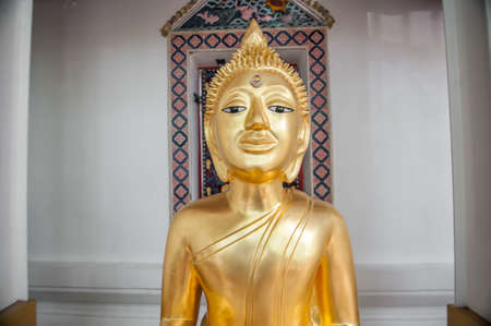 Close up face of buddha statue name as Saksit at Wat Thasung temple ,Uthaithani province Thailandの写真素材
