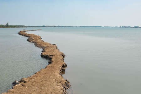 The walkway to the  Gulf of Thailand ( GPS is wrong ) at Samut Prakan Province Thailandの写真素材