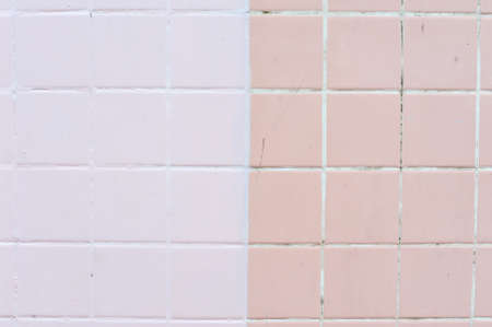 Fullfram background texture of two tones Pink and ligh pink color of wall tileの写真素材