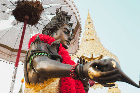 January 12,2021 The great King naga staue name as Ananthophanan nagkharath at Wat Phothong temple in...