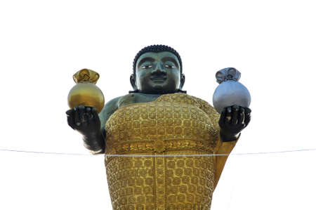 The half body of Standing Katyayana monk statue at Wat Sakhala temple in Samutprakan province ,Thailandの写真素材