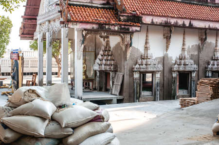 The outside of the Ancient buddhist Church at Wat Khun samut Chin temple ,Samut Prakan province Thailandのeditorial素材