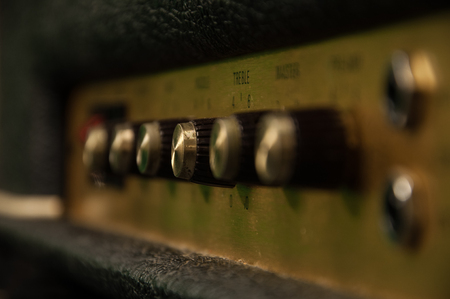 vintage guitar amp close-upの写真素材