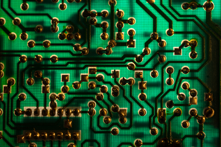 circuit board - back side closeupの写真素材