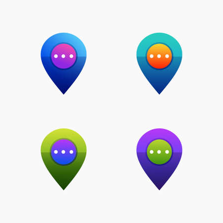 set Chat iconのイラスト素材