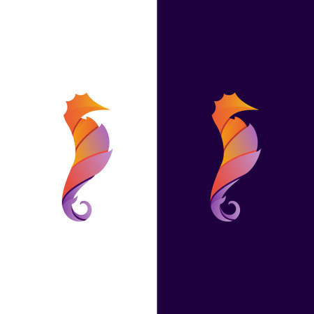 Abstract Seahorses Gradientのイラスト素材