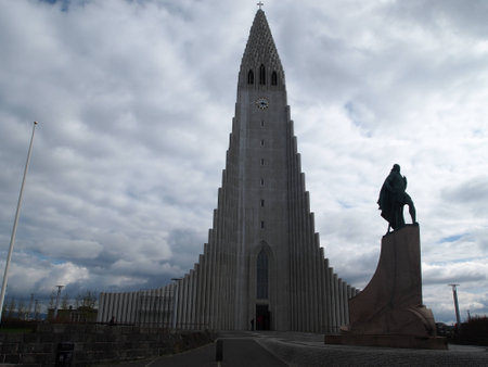 Reykjavic cathedralの写真素材